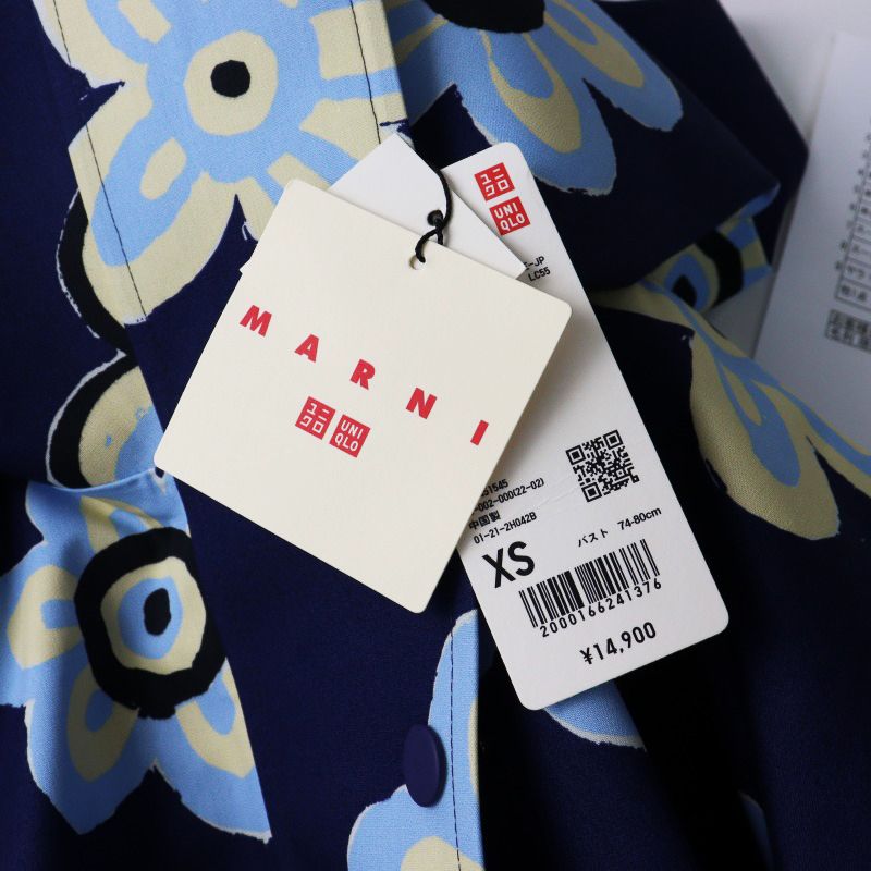 【美品】ユニクロ×マルニ コラボ ブロックテックハーフコート 花柄 M 新品未使用 マルニ x ユニクロ MARNI UNIQLO ブロックテック