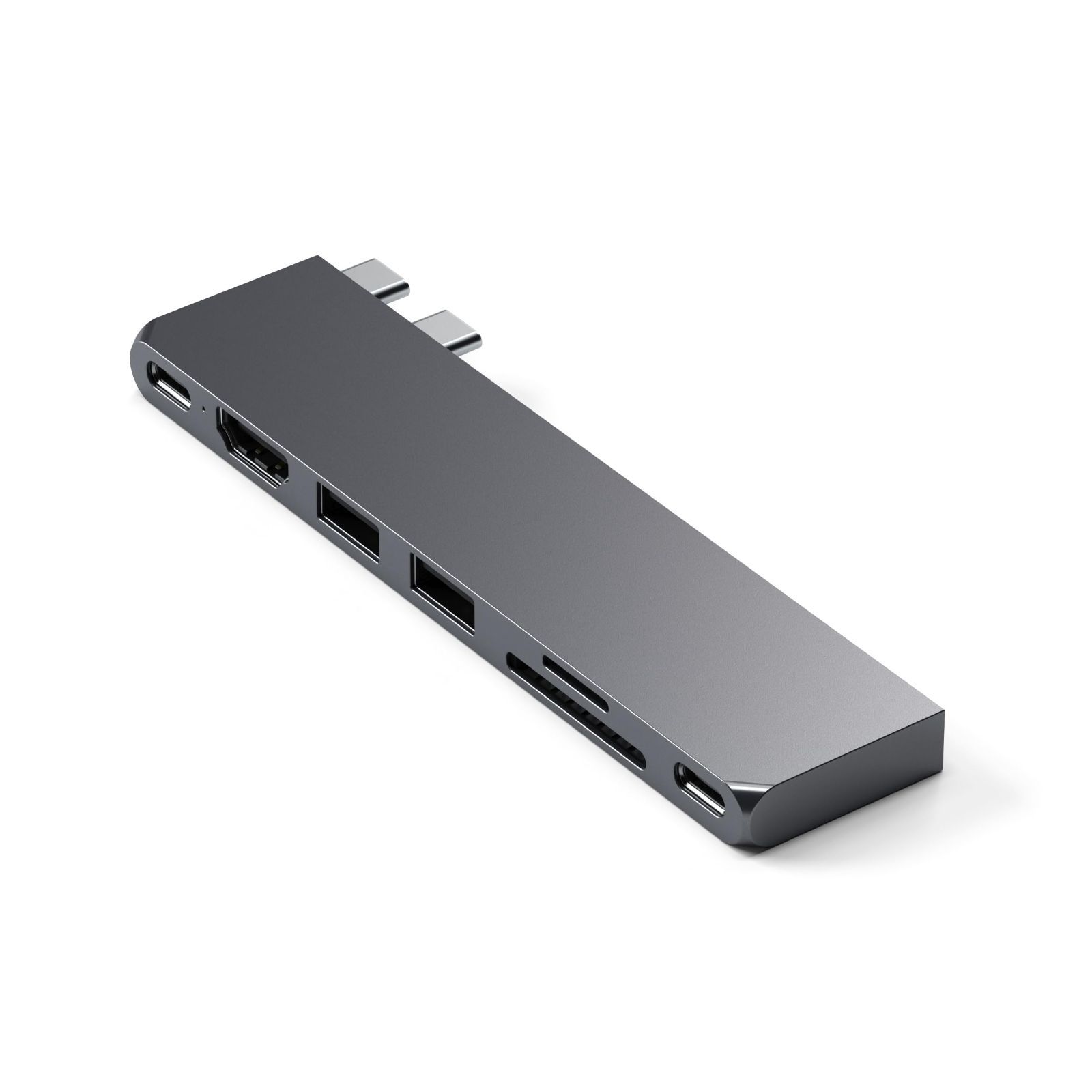 【在庫セール】スリム (スペースグレイ) ハブ 多機能USB4 4K 60Hz 出力 USB3.2 Pro Gen 2 SD/MicroSDカードリーダー 100W USB-C PD充電 USB-A 10Gbps高速転送 USB-Cデータポート Satechi