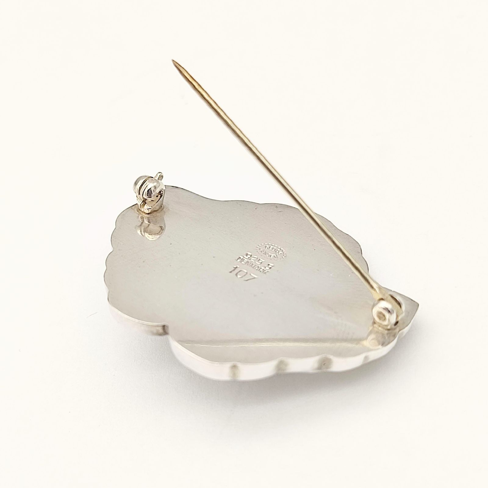 ◇ジョージジェンセン◇107 ブローチ フラワー Ag925 シルバー 美品】Georg Jensen ジョージジェンセン フラワーデザインブローチ 107