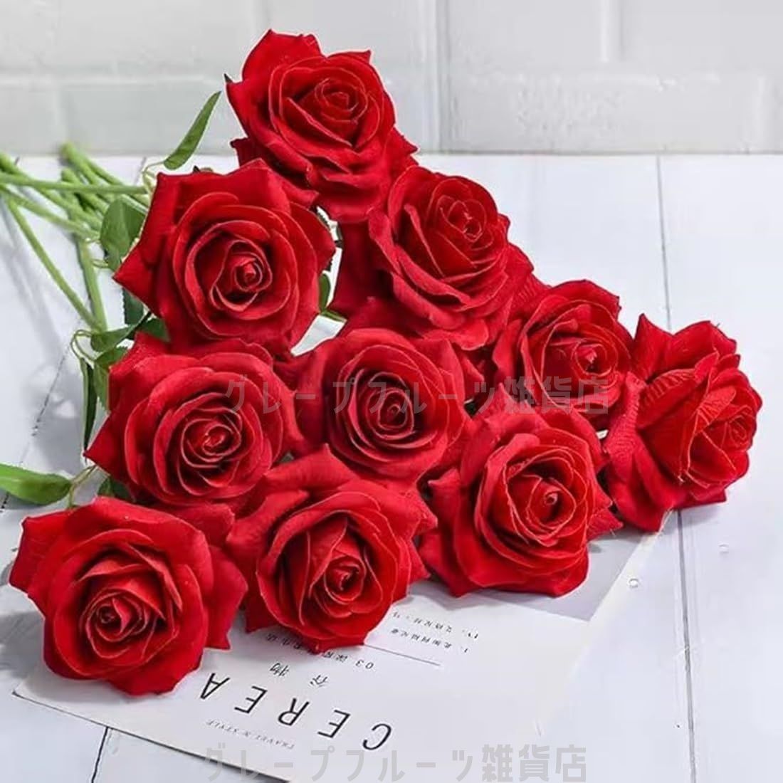 一輪 花束 9本セット 薔薇 花飾り 赤ローズ ローズ花束 枯れない