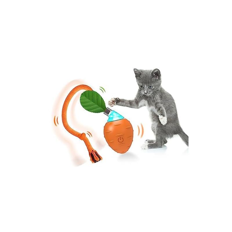 Kitoy 猫おもちゃ 猫ボール 猫用電動おもちゃ 猫のおもちゃボール 猫インタラクティブ自動おもちゃボール 電動猫のおもちゃ モバイルロングテールおもちゃボール 模擬鳥の音付き おもちゃ