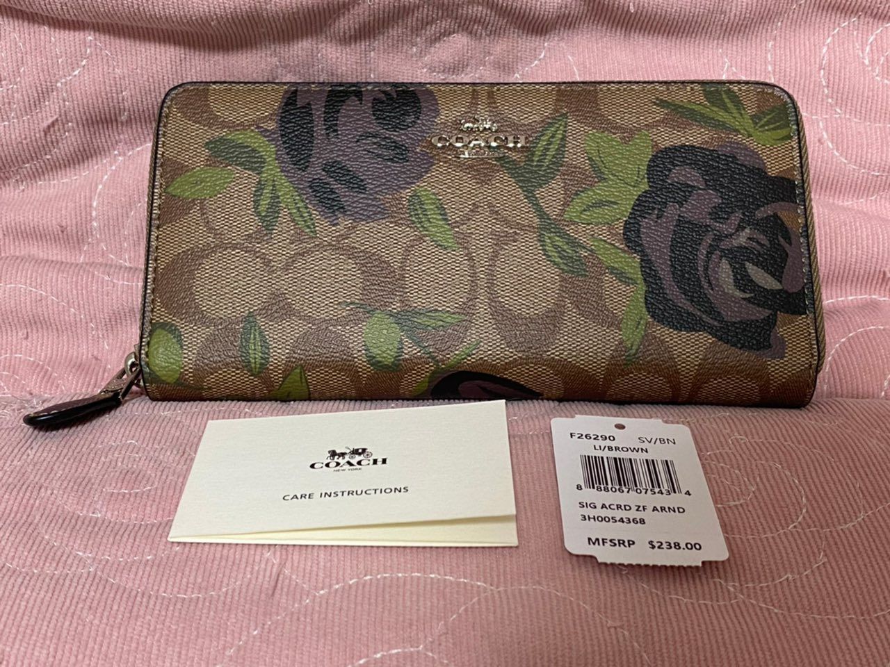 COACH◇新品・長財布◇シグネチャー×ブラックローズ/花柄(210c