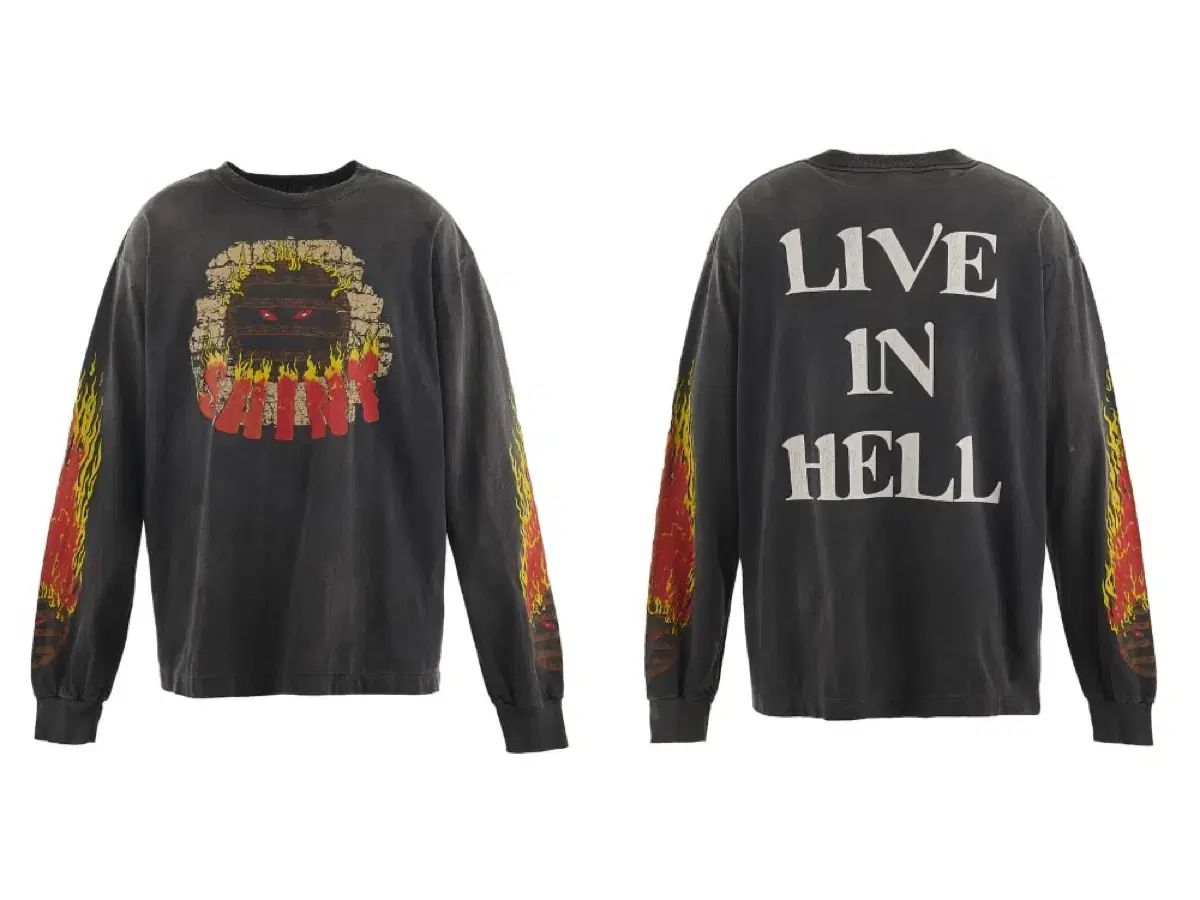 セントマイケル ロンT LIVE IN HELLファイヤーパターン