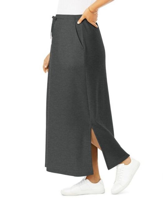 ウーマン ウィズイン レディース スカート ボトムス Women s Within Sport Knit Side-Slit Skirt Heather charcoal