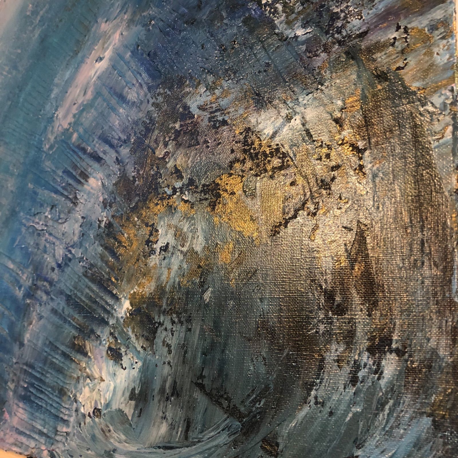 F8号 455×385ミリ 抽象画 キャンバスアート 原画 海 宇宙 空