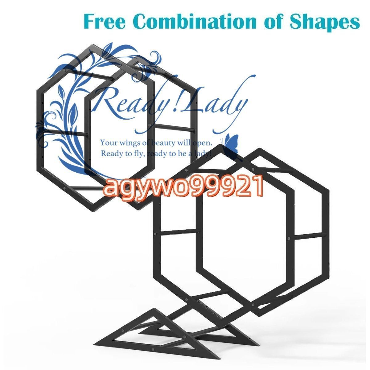 タイヤラック 車のリムディスプレイラック ブラック 頑丈なタイヤリム収納オーガナイザー 六角形スチール棚ガレージタイヤスタンド 7 3