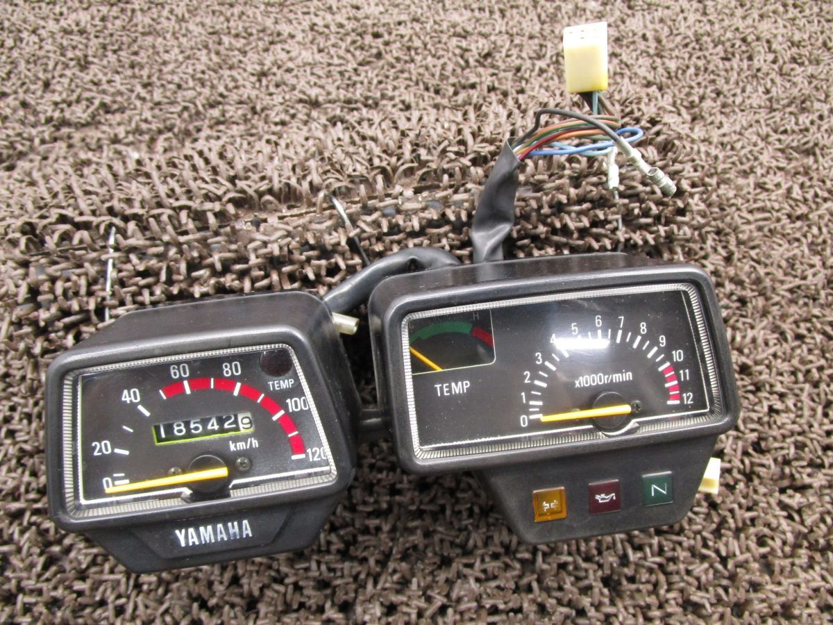 dt50 スピードメーター　タコメーター DT50 メーター スピード タコ 120Km △A3424！ テンプ 17W