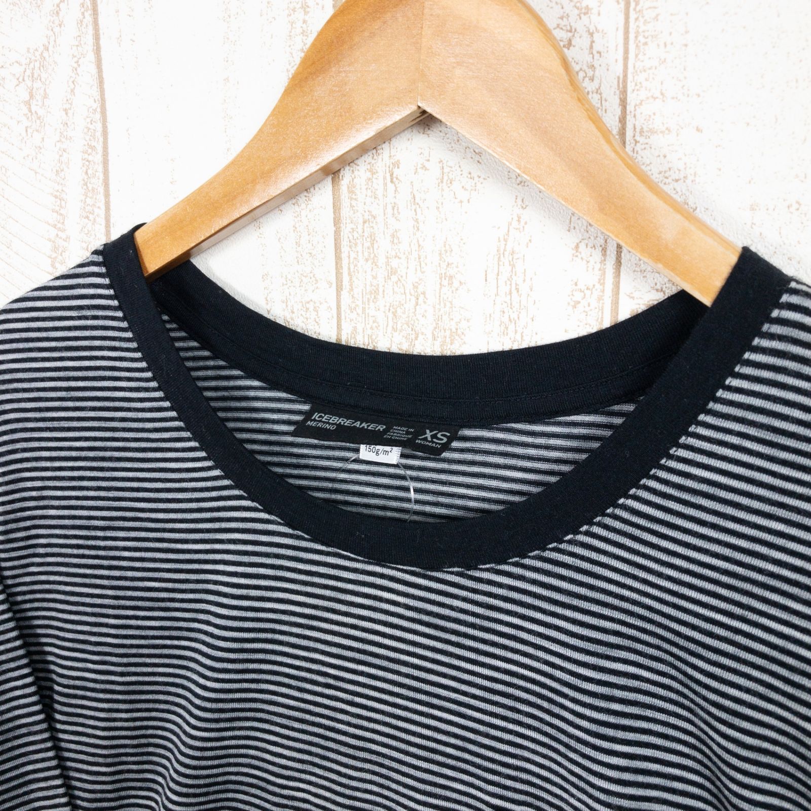 【icebreaker】リュクスライトロングスリーブポケットクルーストライプ Women's XS グレー系】 Icebreaker ( アイスブレーカー