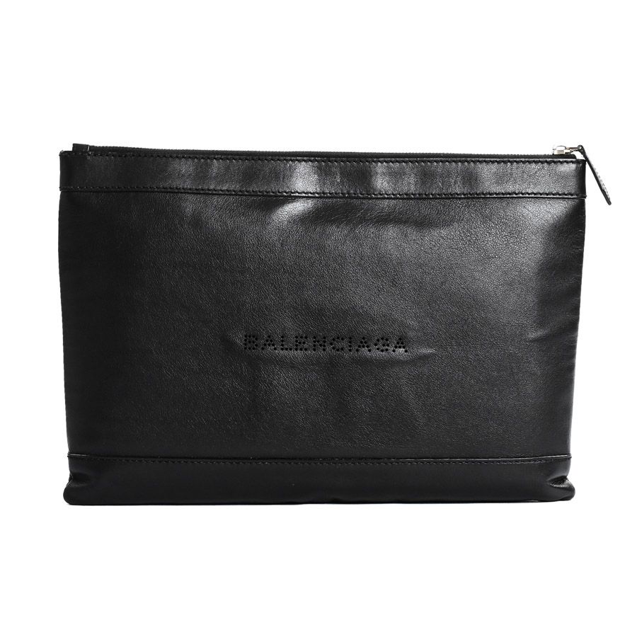 BALENCIAGA バレンシアガ　キャンバス　クラッチバッグ 美品 緑屋質屋】バレンシアガ 373834 クラッチバッグ ネイビー