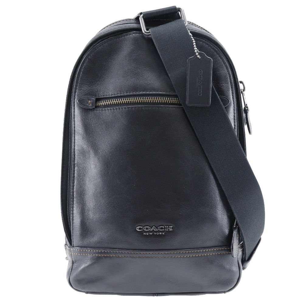 COACH】コーチ グラハム ボディバッグ F37598 カーフ 黒 メンズ