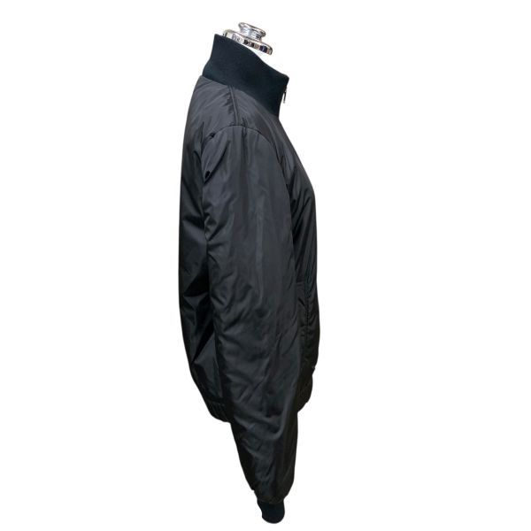 ●◆ グッチ GUCCI ブルゾン ジップアップジャケット 長袖 アウター パデッド 中綿 黒 ナイロン S 7号 レディース H5X041