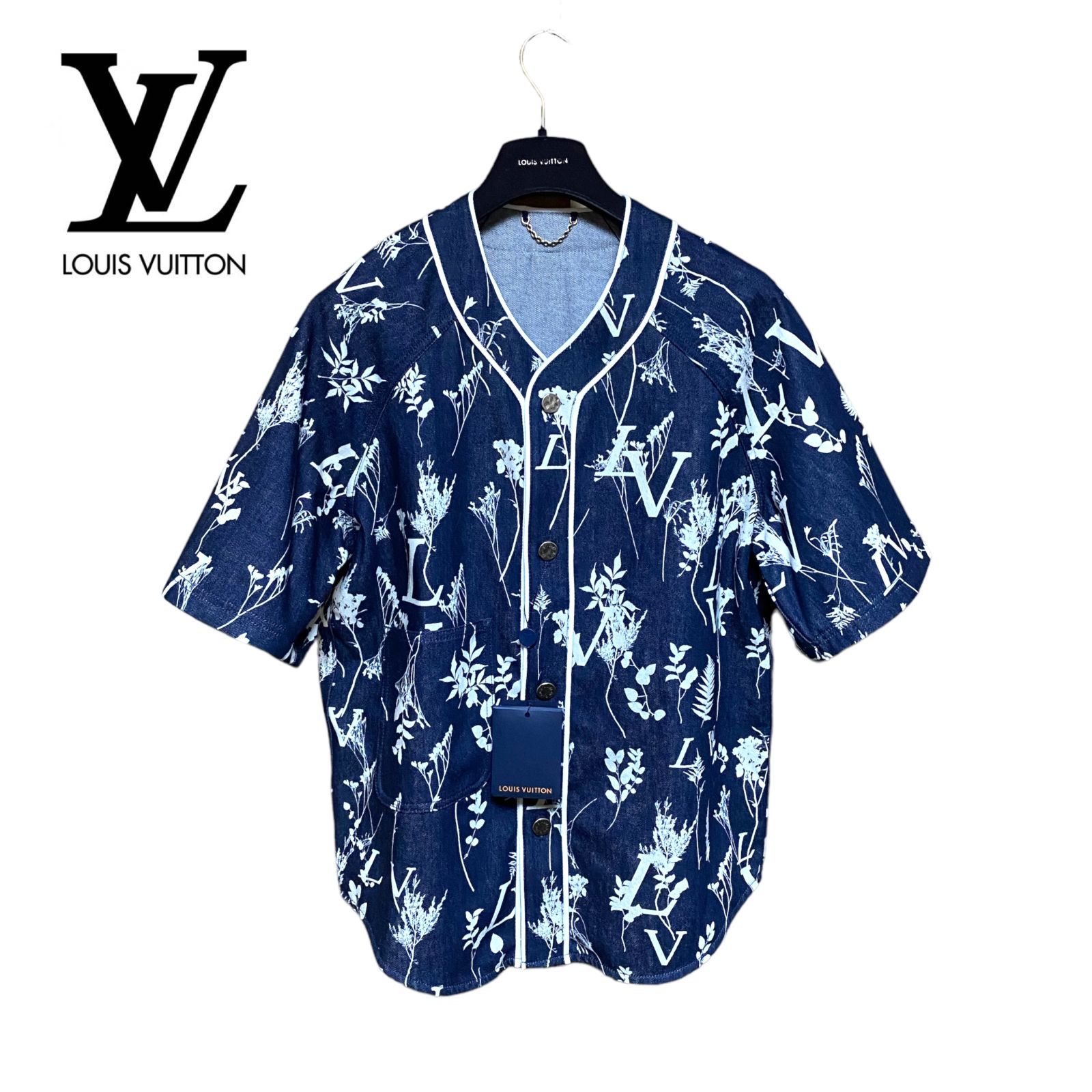 LOUIS VUITTON ルイヴィトン LV Leaf Denim Baseball Shirt LVリーフ