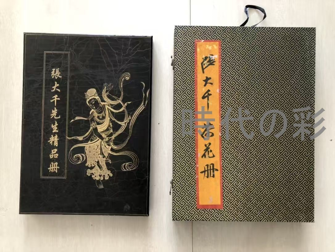中国古美術 近現代の書画家 張大千作款 荷花図 肉筆保証 実木螺鈿装飾冊頁 七頁揃 書画 宣紙 巻き物 妙墨 時代物 古玩 古美味 唐物 古画 R07102003