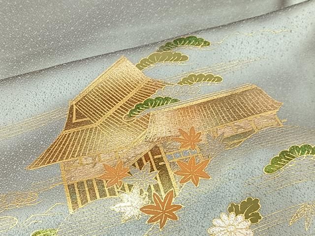 平和屋着物○訪問着 葡萄蔦の葉文 暈し染め 金彩 正絹