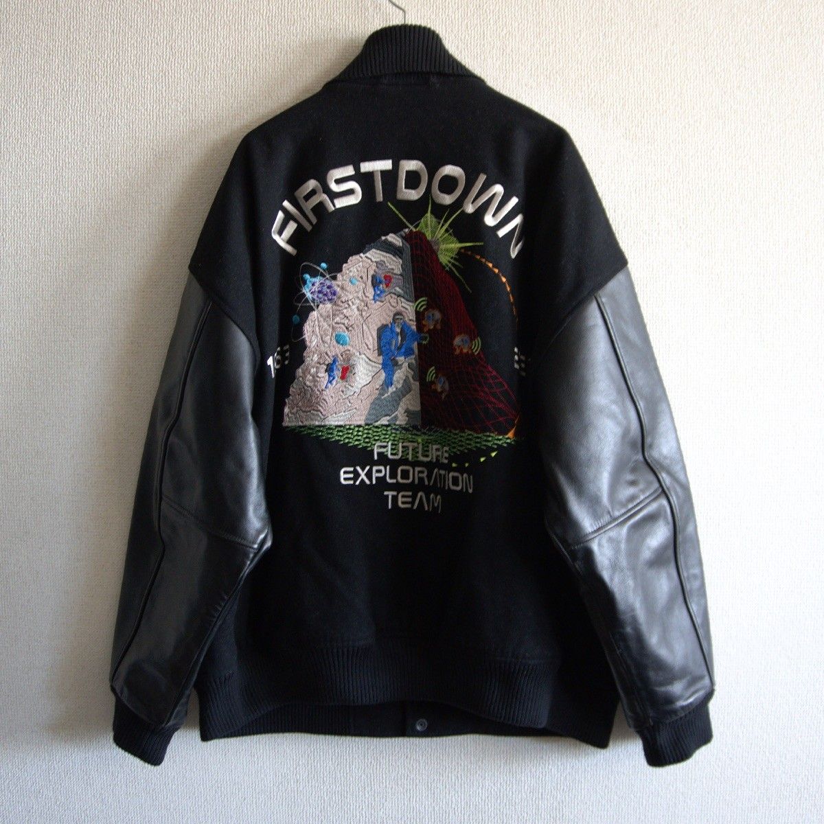 FIRST DOWN スタジャン M ネイビー/ブラウン FIRST DOWN スタジャン M ネイビー/ブラウン