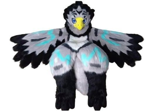 着ぐるみ ケモノ体 フルスーツ 鳥 グレー Bタイプ 全身 ケモノ ファースーツ ぬいぐるみ コスプレ コスチューム