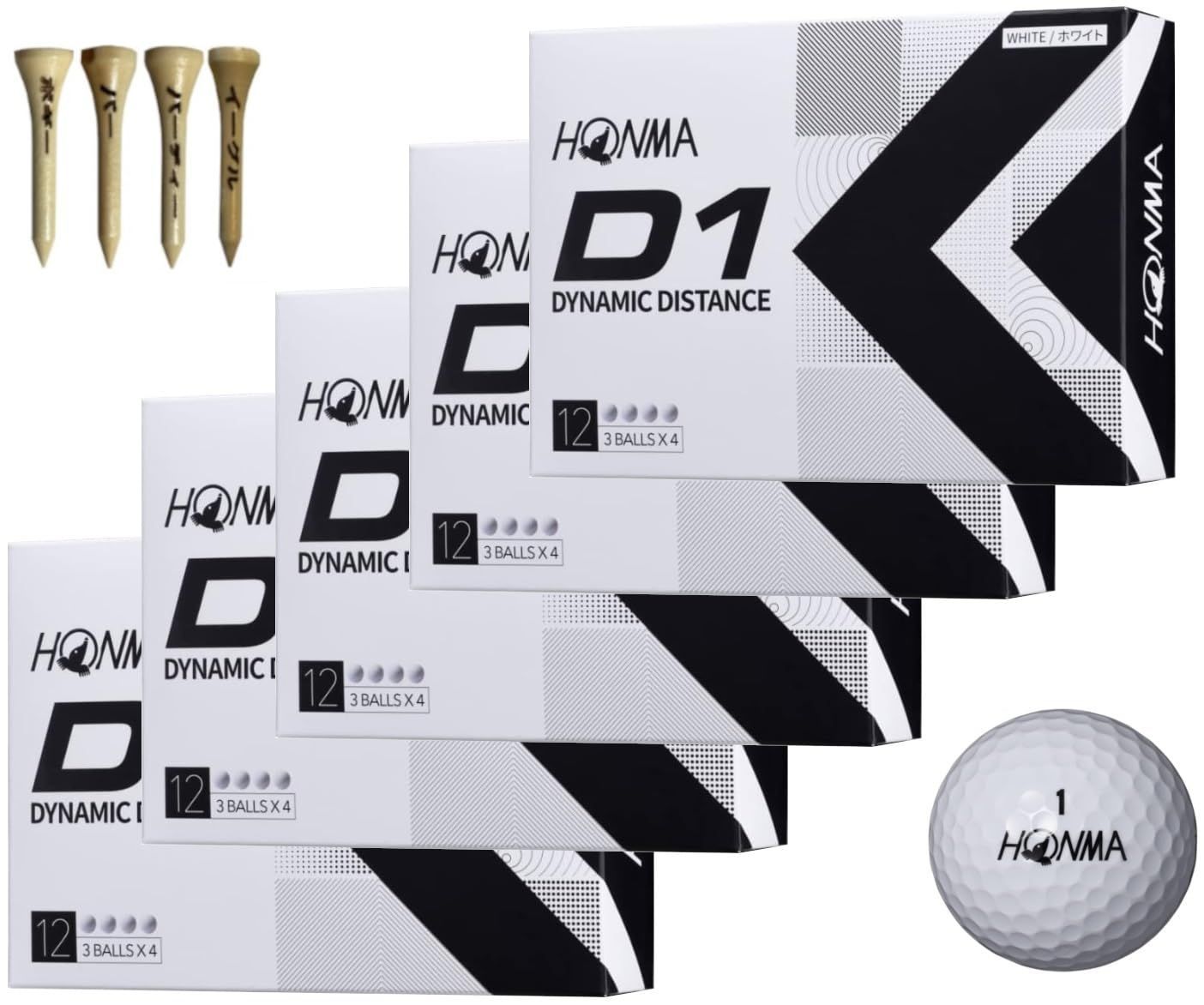 【 ５ダース + おまけ 】 本間 ホンマ ゴルフ HONMA ボール D1 Ｄ１ 2022年 モデル BT2201 (５ダース_ホワイト)
