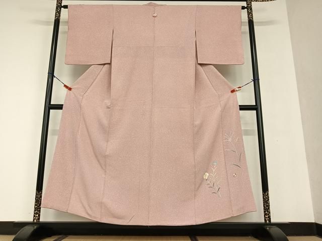 平和屋着物●京友禅 羽田工房 京都府指定無形文化財保持者 羽田登 小紋 草花文 隠し柄 正絹 AAAU8312zg