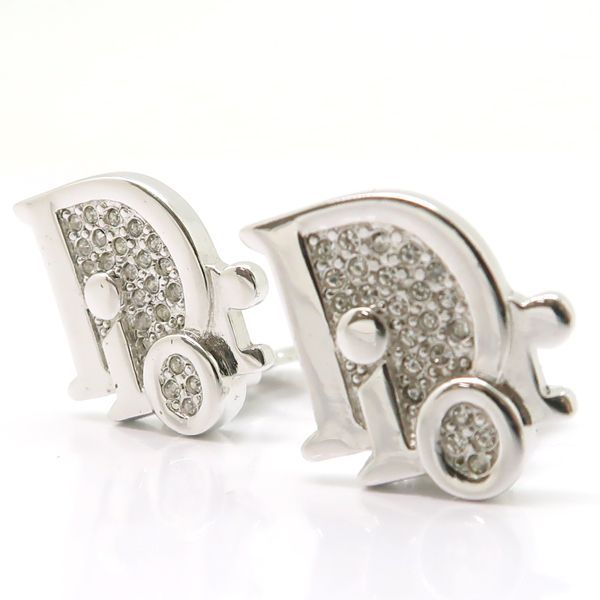 DIOR クリスチャンディオール　イヤリング　ロゴ　カラー　マーブル　シルバー Christian Dior イヤリング シルバー ラインストーン ロゴ