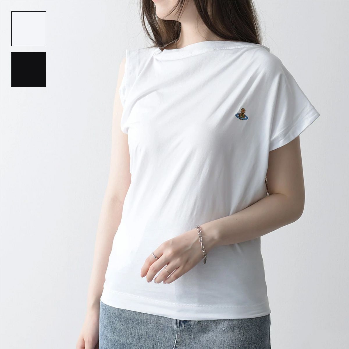 Vivienne Westwood ヴィヴィアンウエストウッド Orb Knit Tops オーブ ニット 半袖 クルーネック ロゴ ディース 18030017Y000E Vivienne Westwood ヴィヴィアンウエストウッド Orb Knit Tops