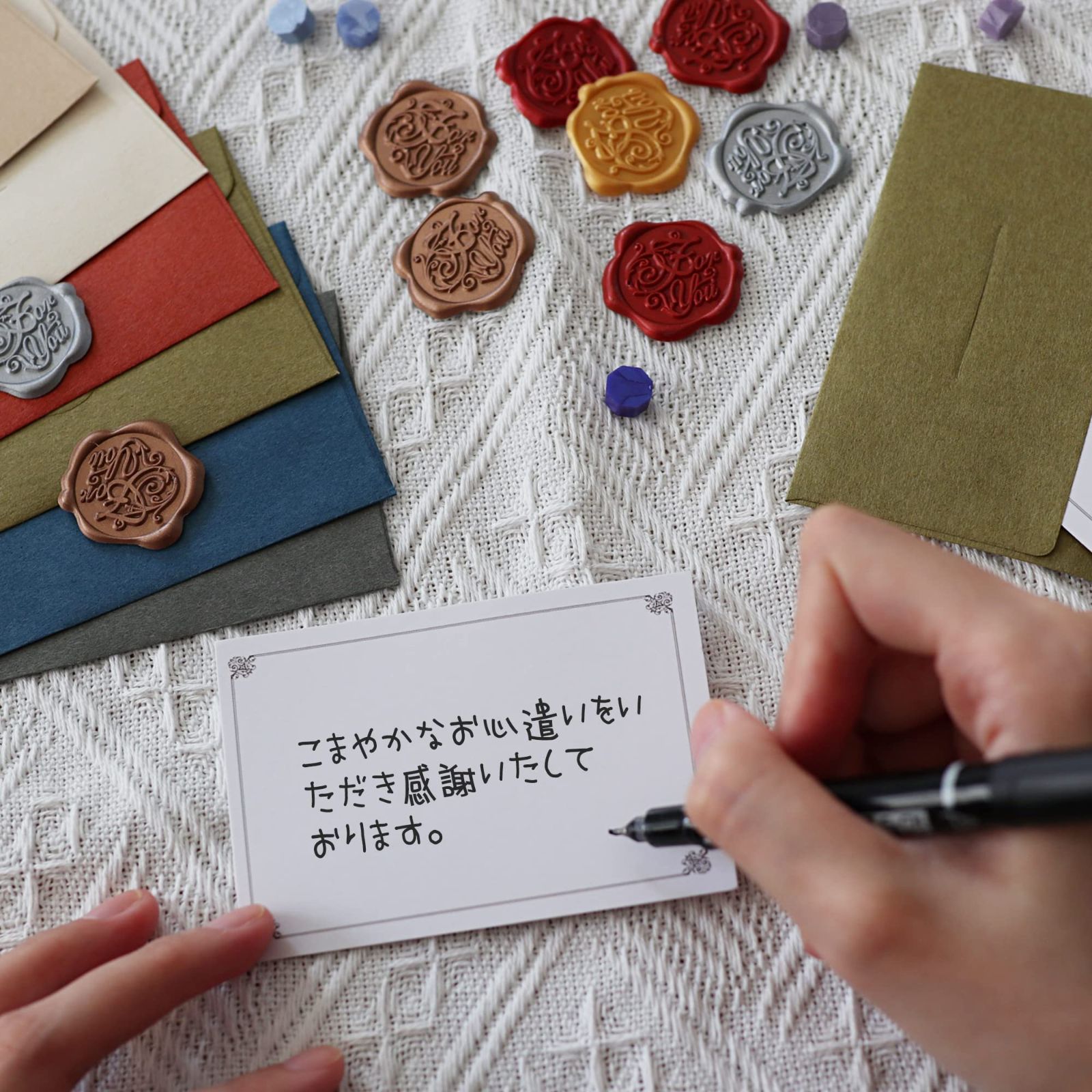 合計72点 招待状 結婚式 アンティーク風 シール セット シーリングワックス 封筒 挨拶カード グリーティングカード セット01 ミニサイズ 感謝カード メッセージカード TEMLUM