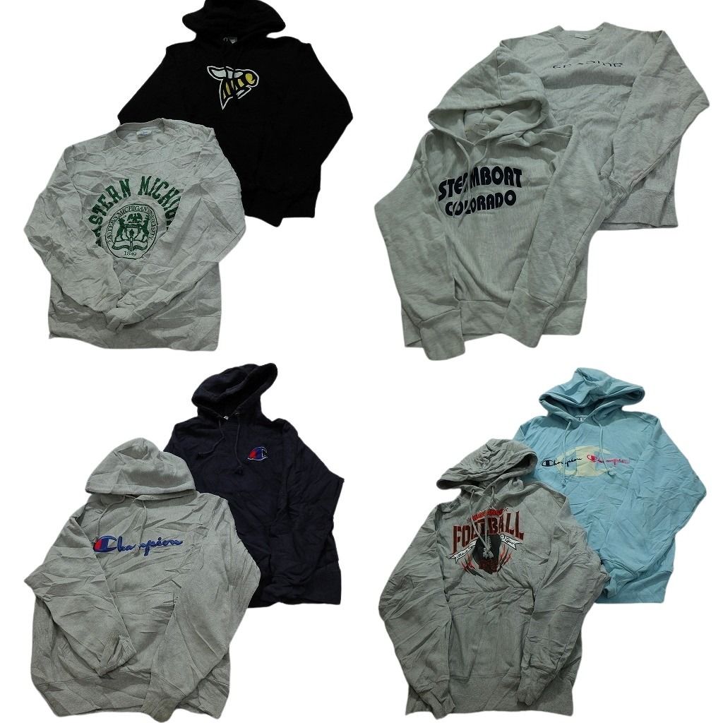 古着卸 まとめ売り チャンピオン Champion リバースウィーブ スウェット 8枚セット メンズ Ｓ |Ｍ ビックロゴ 古着 NC1033