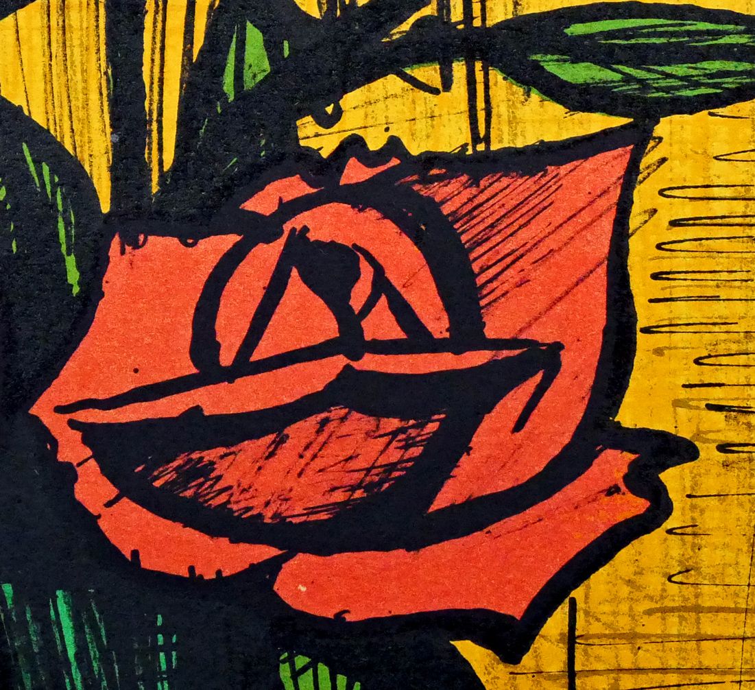 ベルナール ビュッフェ（Bernard BUFFET）「花瓶の中のバラ