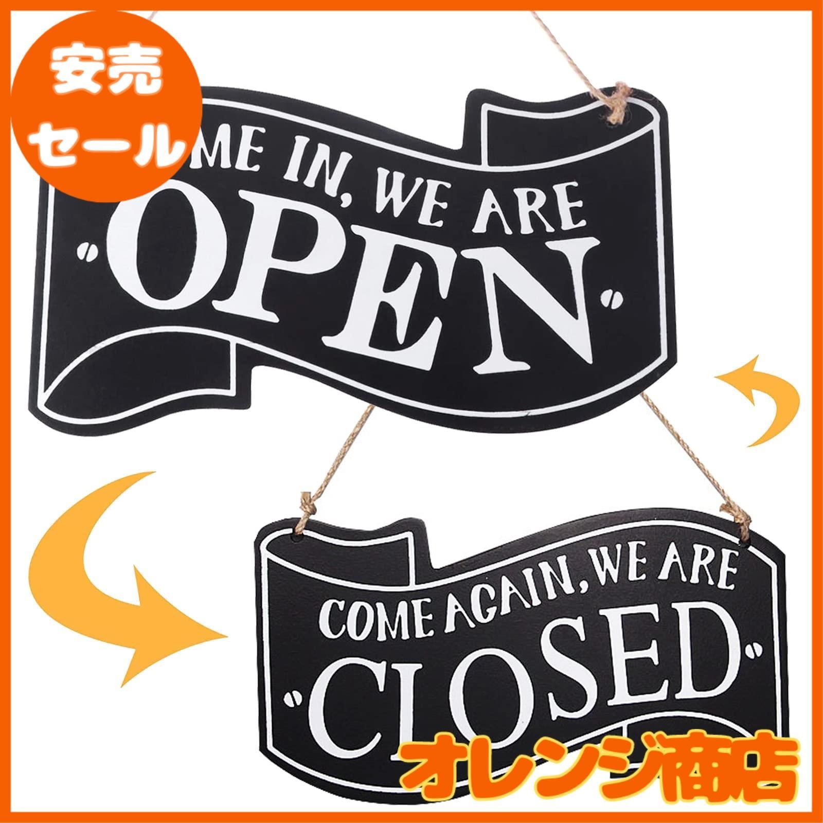 BTtime オープン クローズ open close プレート 木製 両面看板ボード サインプレート インテリア ひも付き リバーシブル