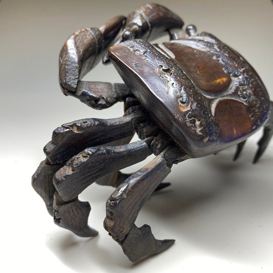 時代 竹根 蟹自在置物 木 40g 東Y6-1118 2Fチヒト