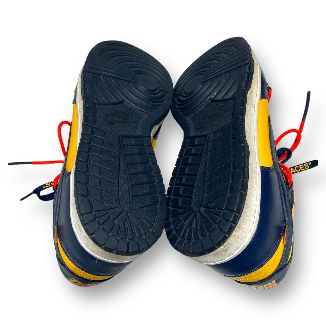 Off-White×NIKE (オフホワイト×ナイキ) Dunk Low LTHR "University Gold/Midnight Navy/White" CT0856-700 スニーカー メンズ ネイビー×イエロー 28.5cm