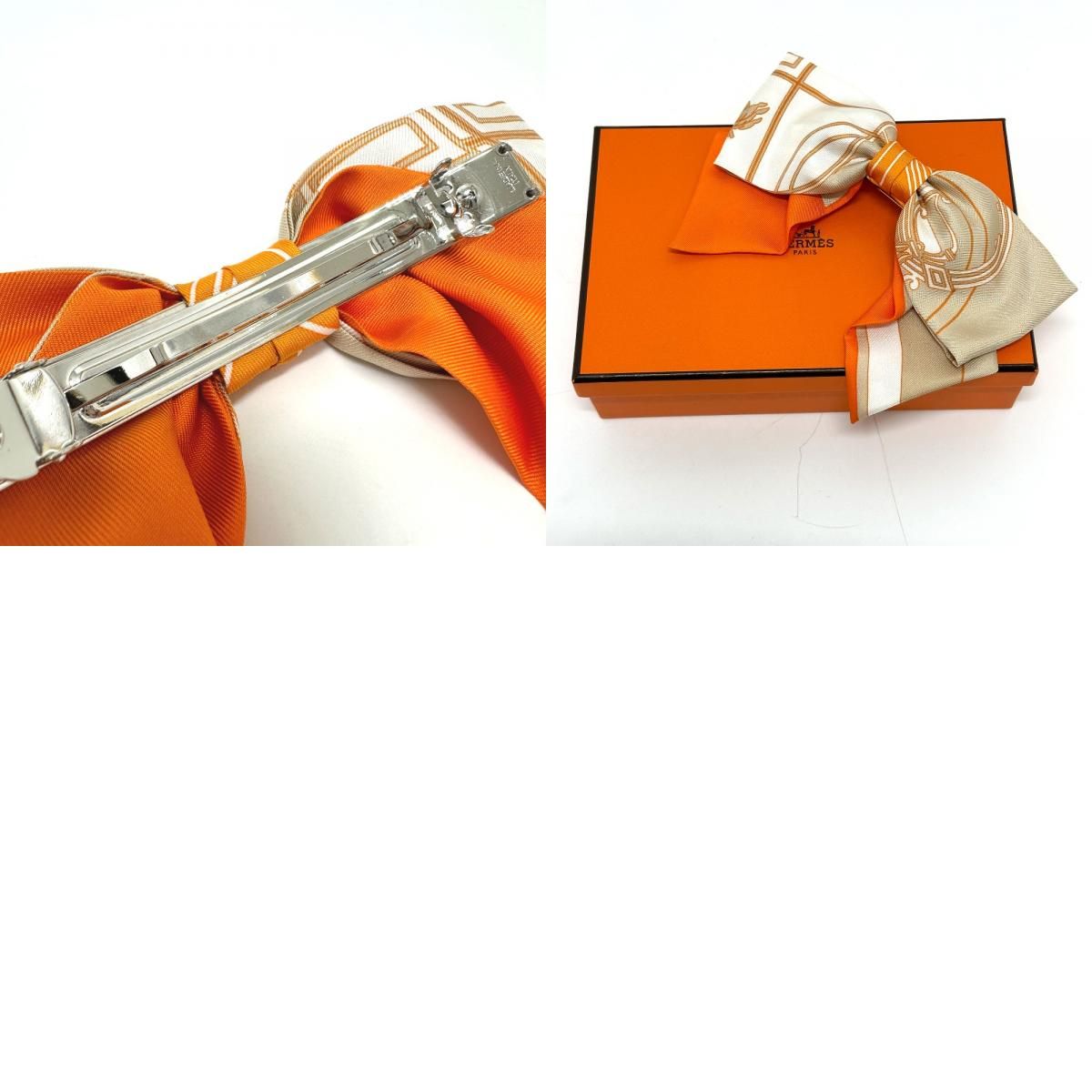 HERMES エルメス バレッタ グルネル エクスリブリス シルク