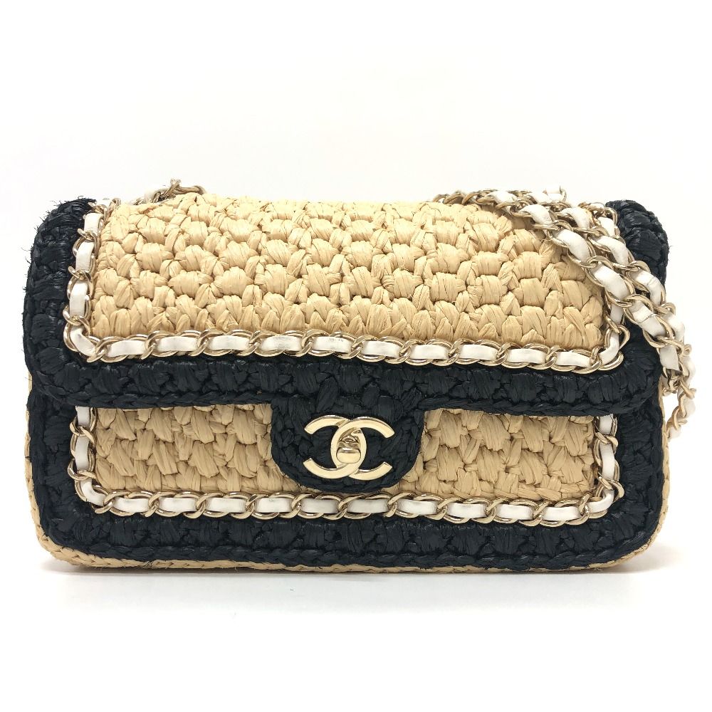 CHANEL - 美品 シャネル カゴバッグ デニム ストロー ネイビー 5