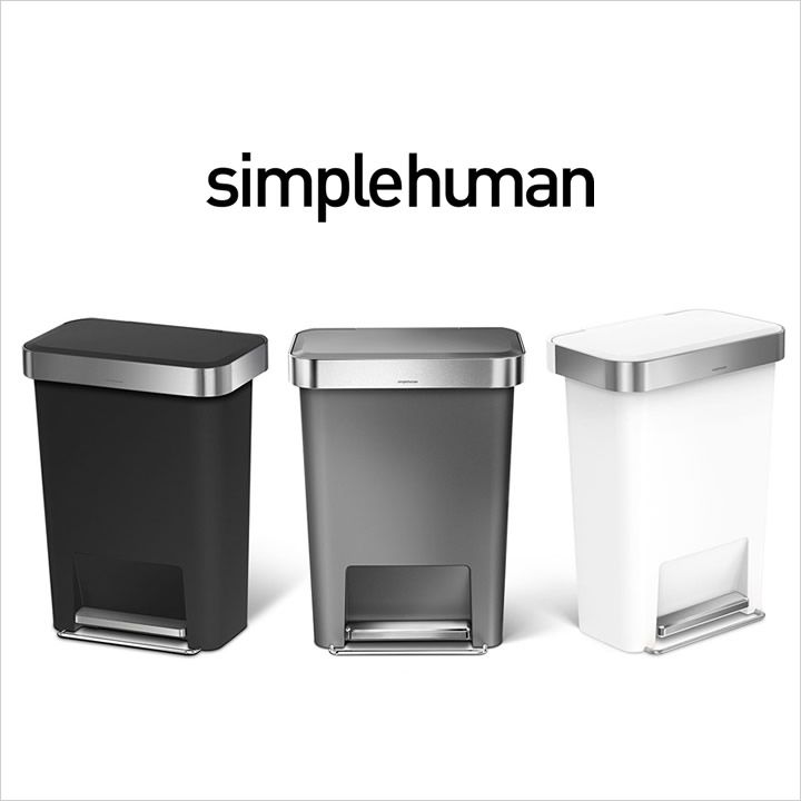 ゴミ箱 45リットル シンプルヒューマン ゴミ箱 正規販売店 プラスチック レクタンギュラー ステップカン 45L simplehuman クッチーナ 1年保証