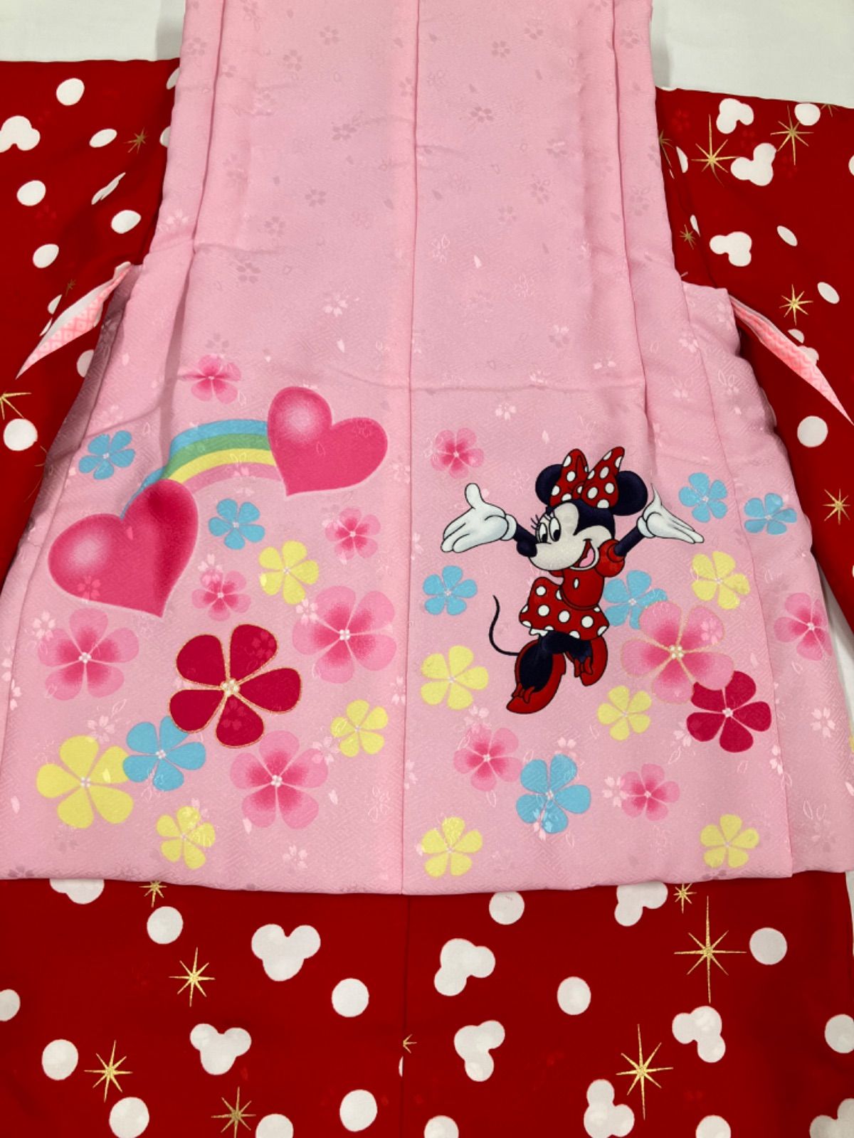 ☆入荷未定m(__)m☆ 入荷未定m(__)m　≪花ラブリ≫HS358PL　新品　七五三　３歳　女の子　被布セット　ディズニー　赤　レッド　ピンク　ミニーちゃん ≪花ラブリ≫HS358PL 新品 七五三 ３歳 女の子