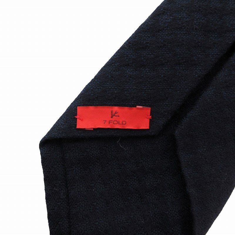 イザイア ISAIA ネクタイ セッテピエゲ ビジネス 総柄 ウール 紺