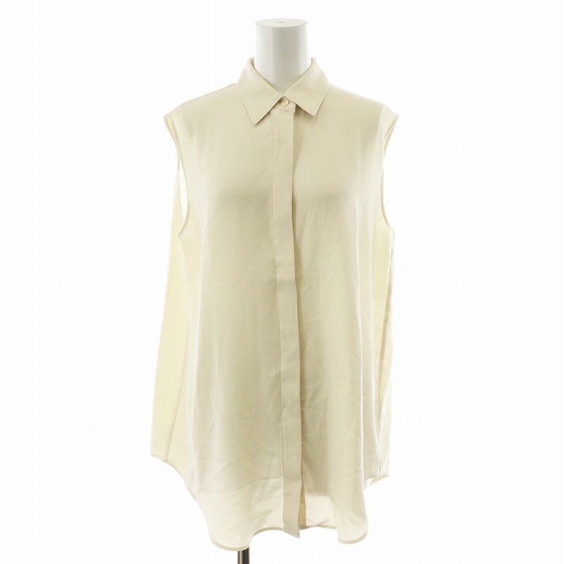 セオリー Theory 24SS Powder Crepe OS Sleevless SH J シャツ ブラウス ノースリーブ P アイボリー 4208203 |AN43