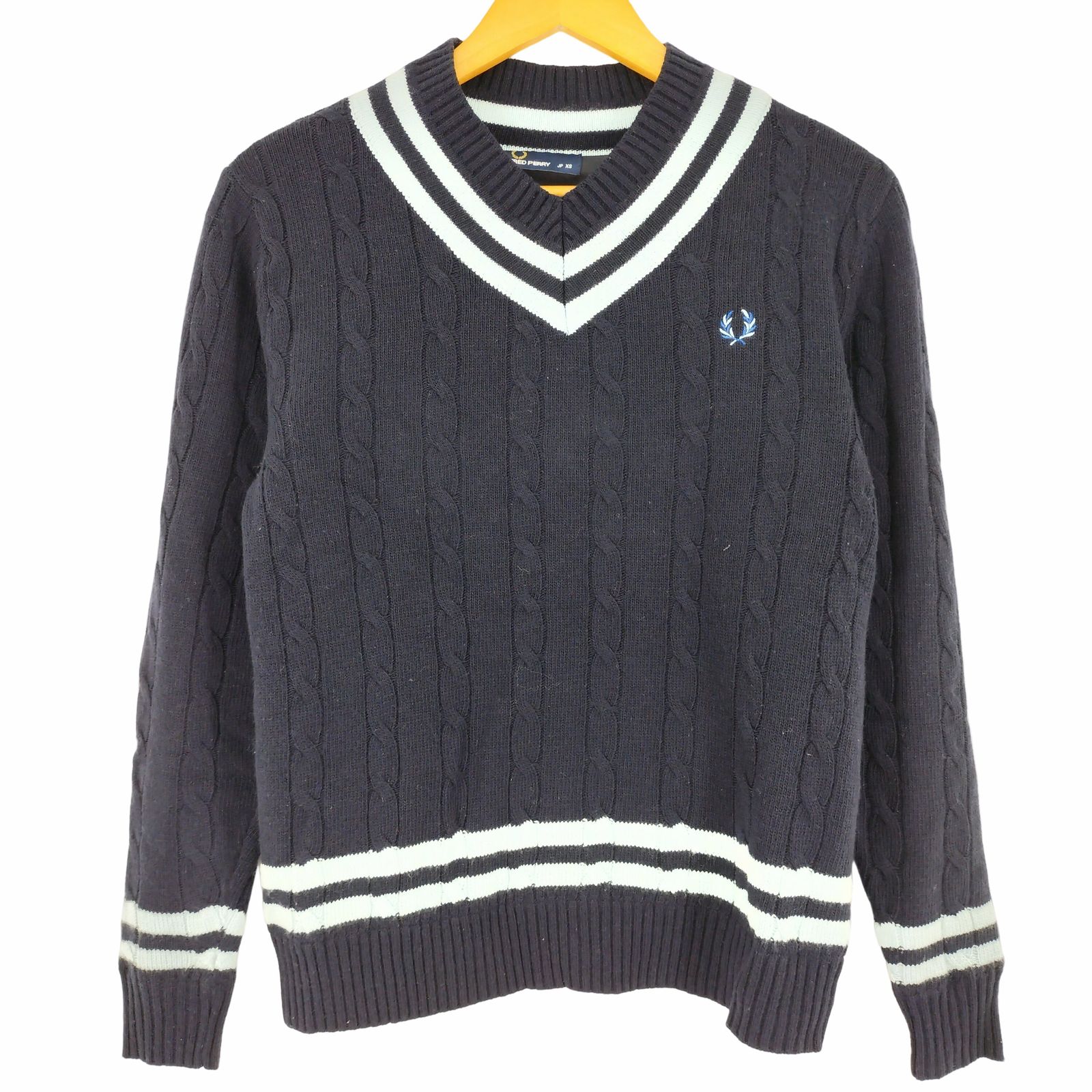 フレッドペリー FRED PERRY ケーブル編み ウール混ニット メンズ JPN 