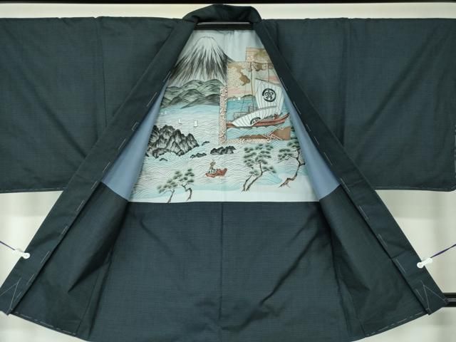 平和屋着物○男性 本場大島紬 アンサンブル 100亀甲 総詰め 正絹 逸品