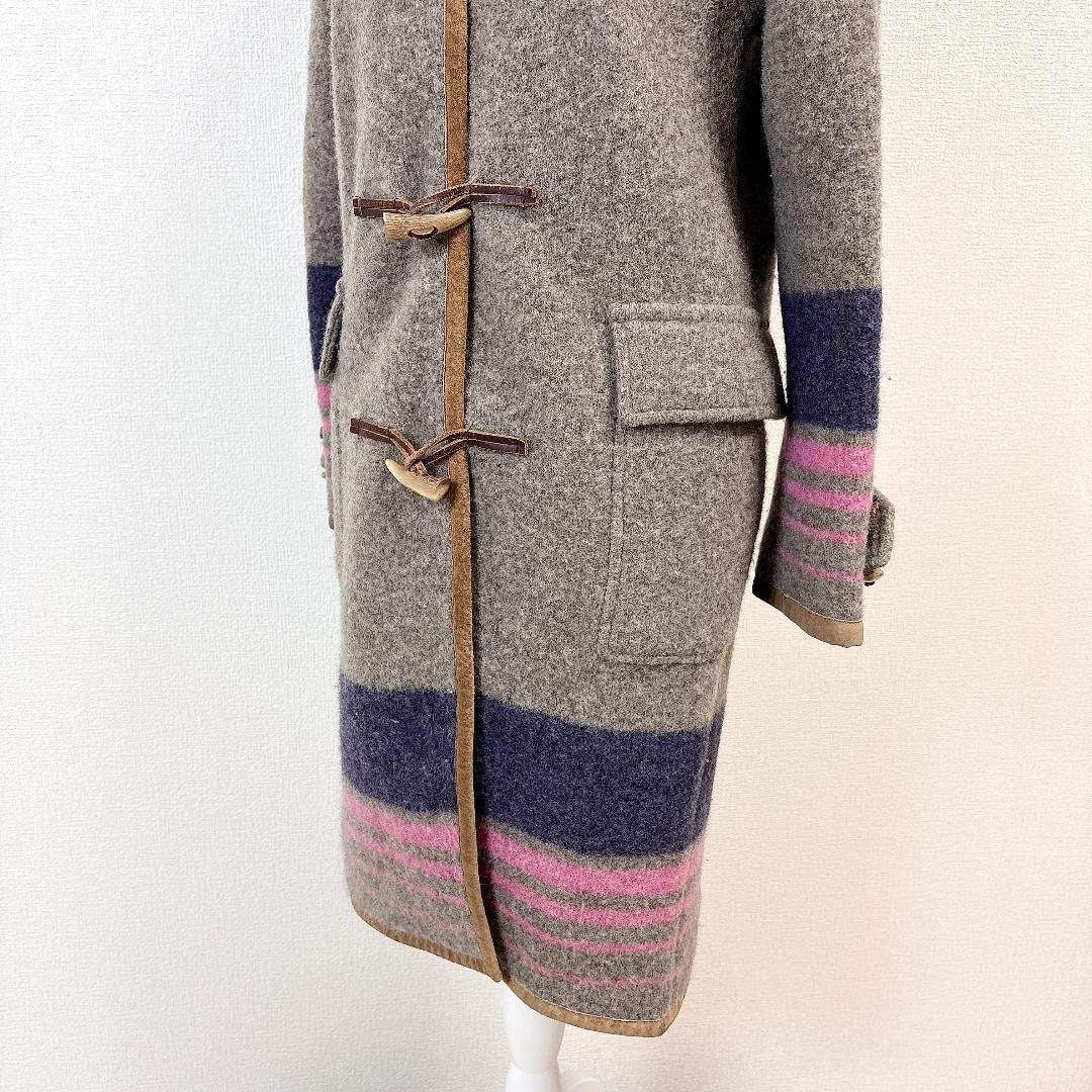 HYSTERICS ウール ダッフル ロングコート 豚革 グレーブラウン SIROKUMA-CORPORATION_COM