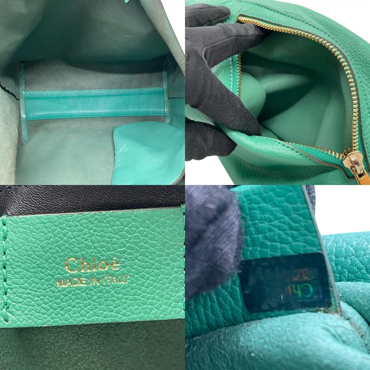 Chloe クロエ ディラン トートバッグ 緑 グリーン レザー 本革 