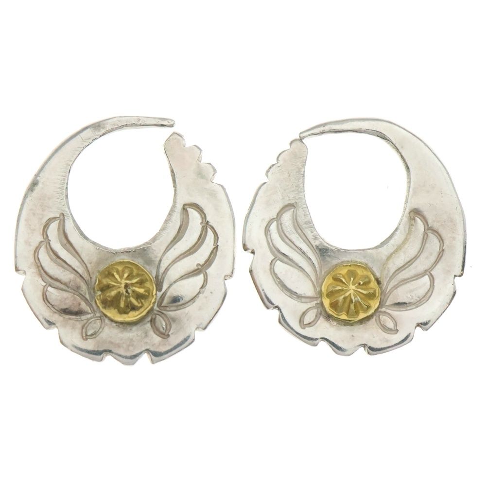 THE BINGO BROTHERS ザ ビンゴブラザーズ 24K 太陽モチーフ コンビピアス シルバー ゴールド