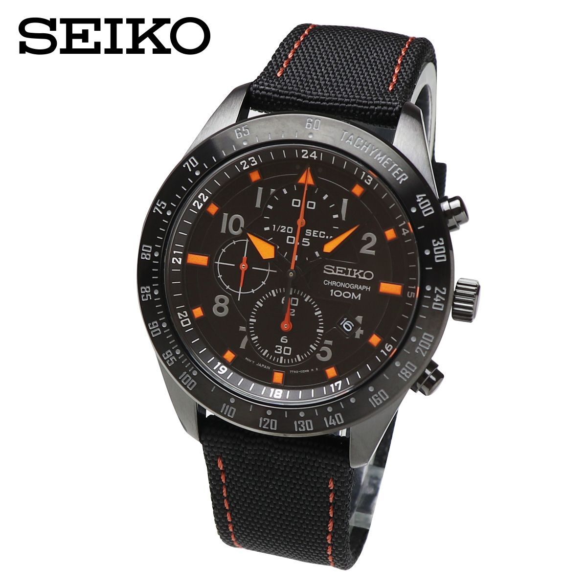 【SEIKO CRITERIA LIMITED MODEL】セイコー クライテリア 限定モデル SNDH45P1 ミリタリー クロノグラフ メンズ 腕時計 男性用 時計 カレンダー 国産ムーブメント ブラック オレンジ ナイロン＆革ベルト ビジネスウォッチ