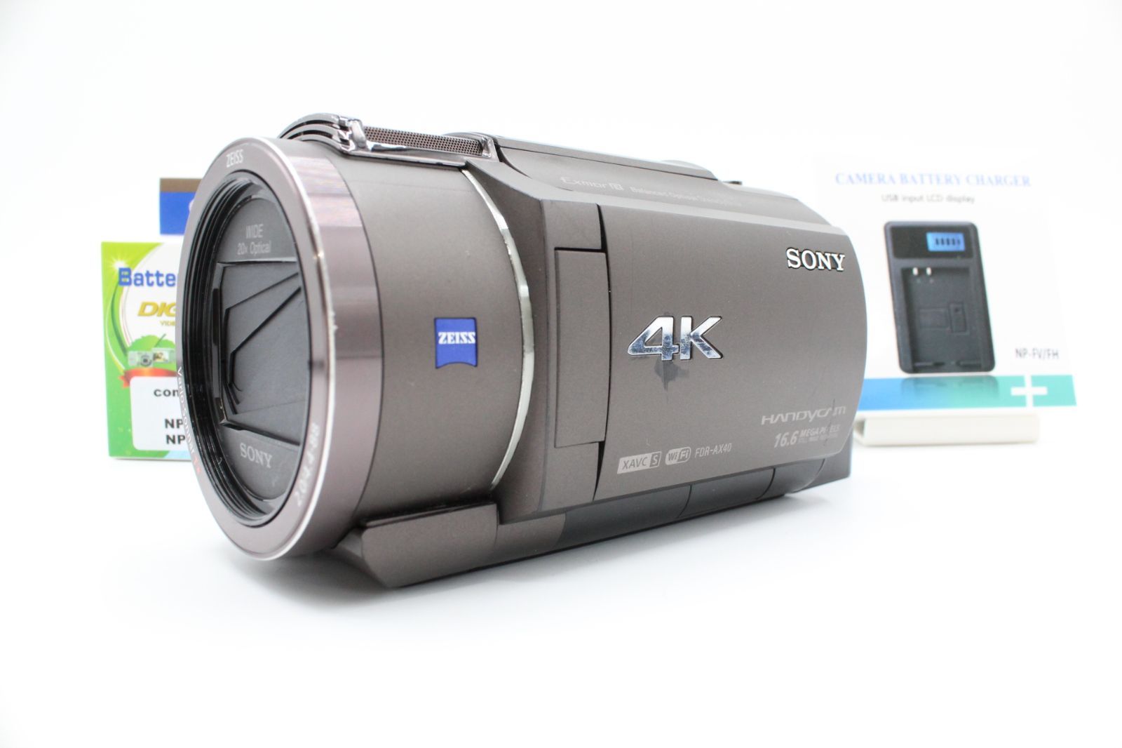 ＜＜新品充電器（社外品）＆新品バッテリー付き！！＞＞【良品】SONY ソニー FDR-AX40 4K 64GB 光学20倍 ブロンズブラウン #LE2025172