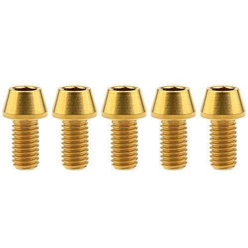 M8x15mm_ゴールド Ruifu M8x15 20 25 30 35 40 45 50 mm P1.25 チタン合金コニカルヘッド六角穴付ボルト 5個入 (M8x15mm， ゴールド)
