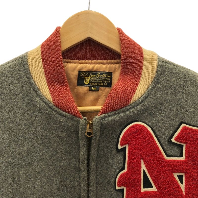 中古】Style Eyes×SUGAR CANE レザー切替スタジャン グレー サイズ38R