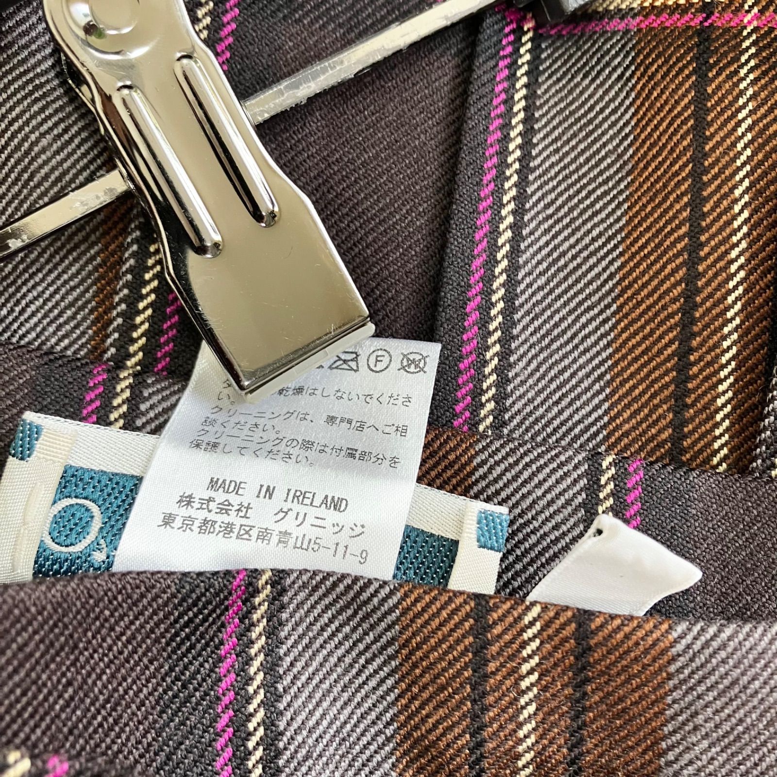 O NEIL of DUBLIN ウーステッドウール パッチワーク キルト プリーツ ロングスカート martinique別注 GB10US8 ブラウンチェック オニールオブダブリン マルティニーク コンビネーション ラップスカート 10488 SIROKUMA-CORPORATION_COM