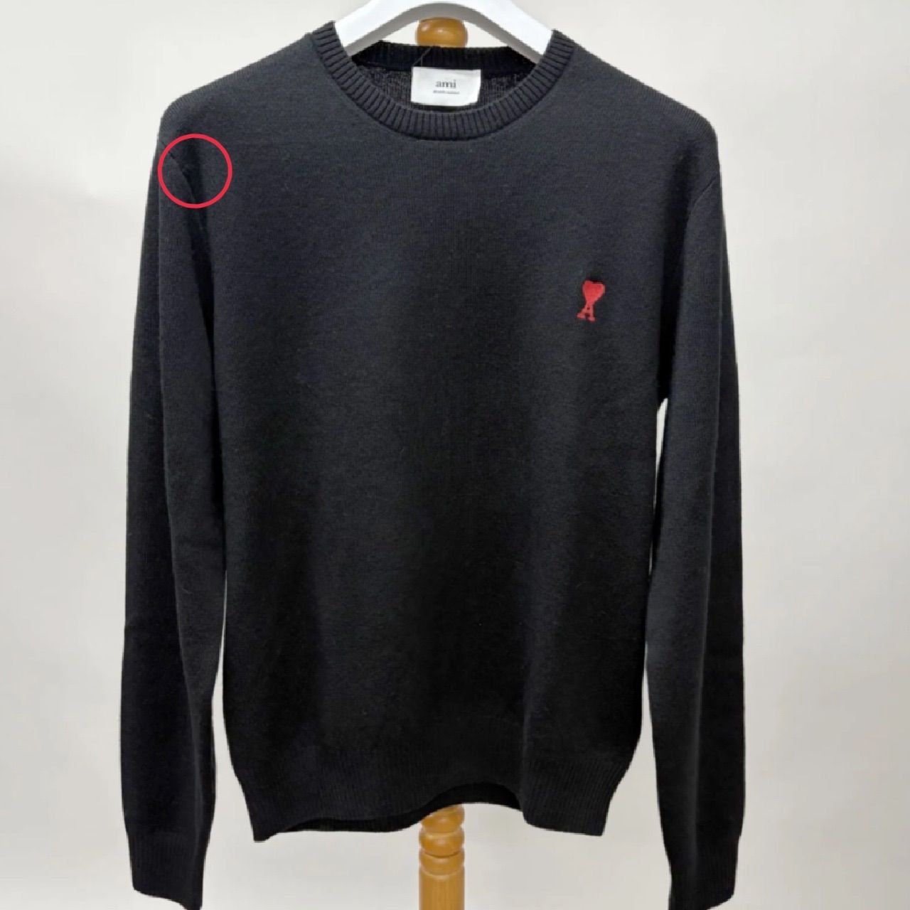 AMI PARIS クルーネックセーター Lサイズ ブラック BFUKS006 