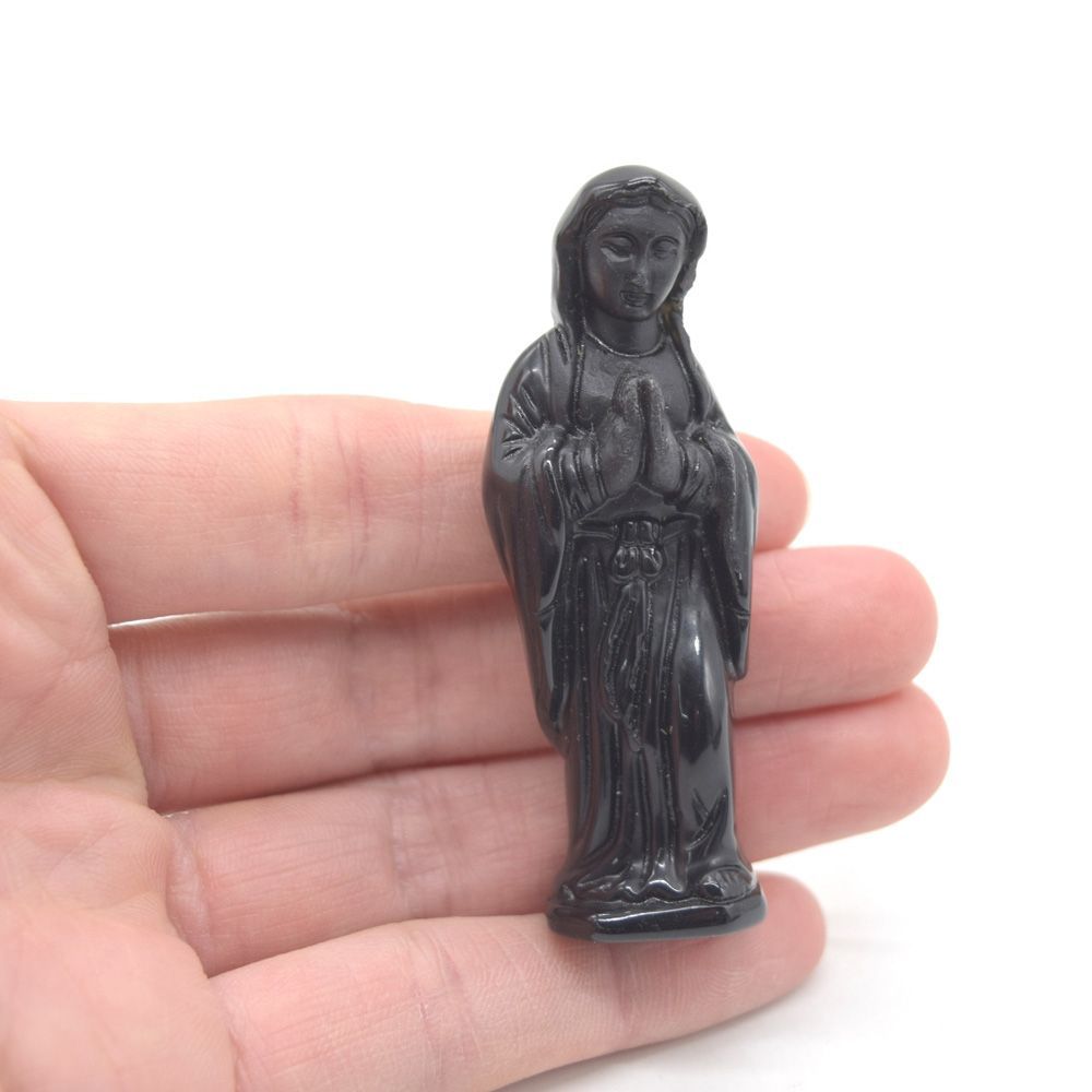 聖母マリア像 置物 オニキス 7cm 天然石製