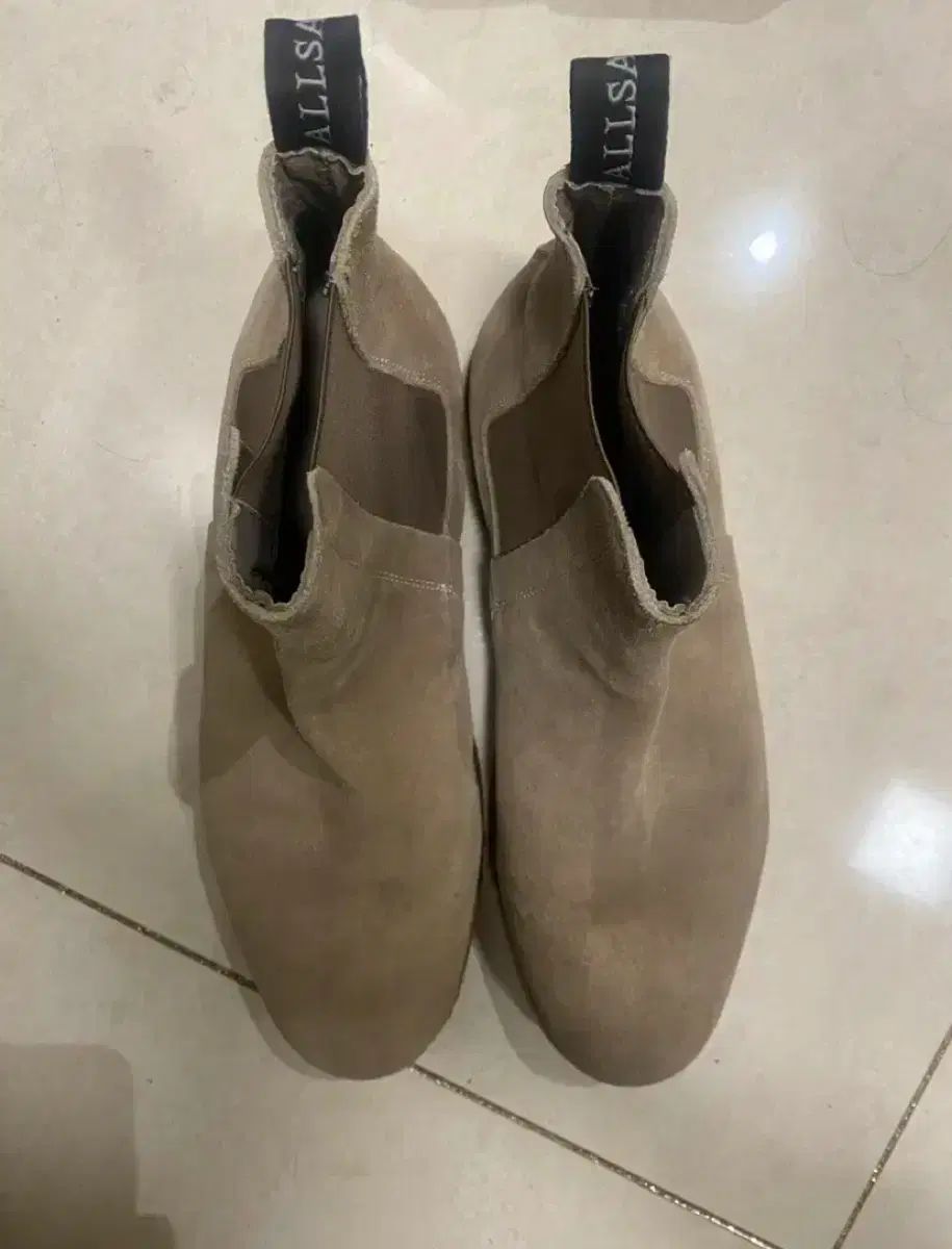 オールセインツ スウェード チェルシー ブーツ ベージュ 41