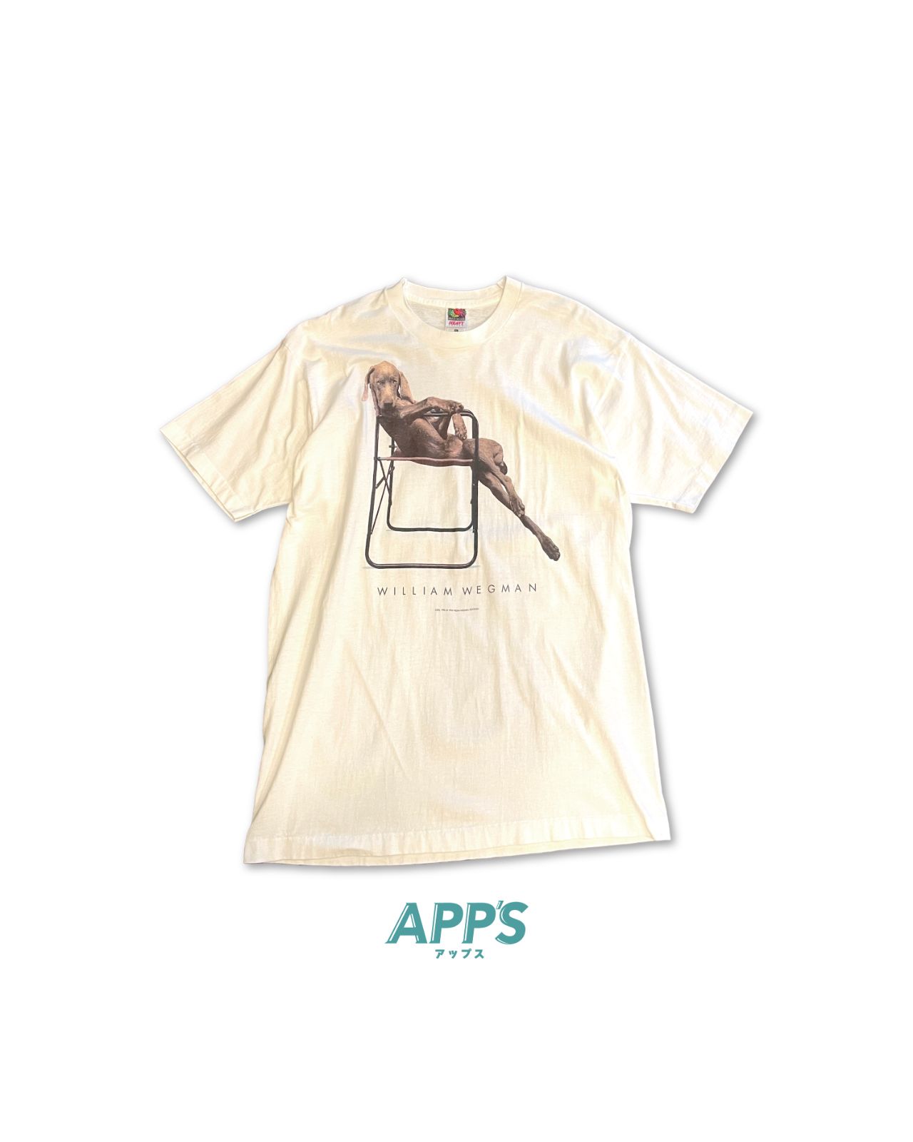 90's William Wegman Weimaraner T-shirt dog ウィリアムウェグマン ワイマラナー XL USA